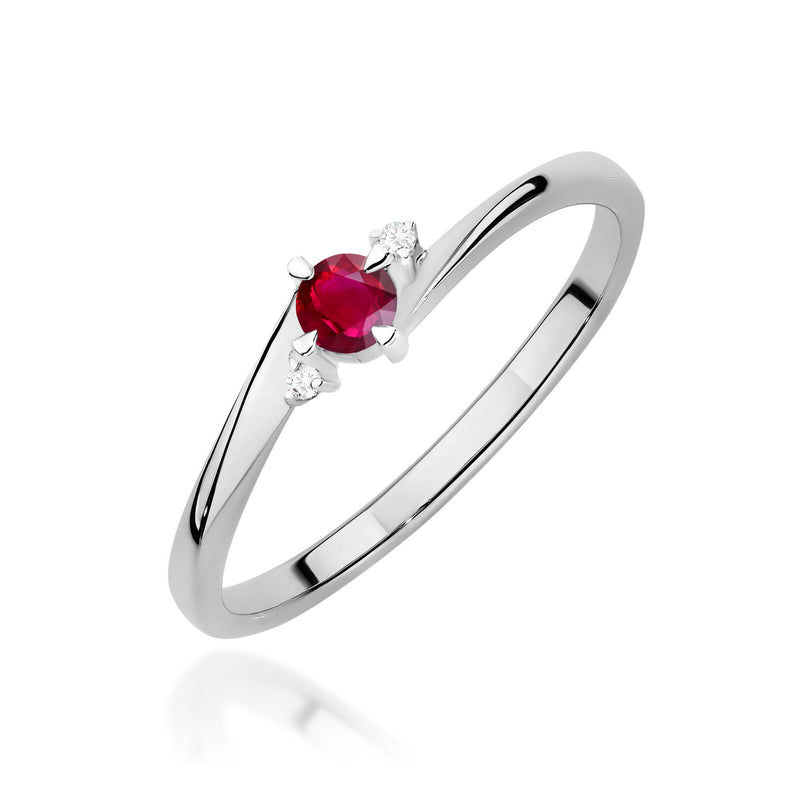 Inel Aur 9K cu Rubin 0.15 ct si Diamante Naturale 0.02 ct, imaginea 5 din 8