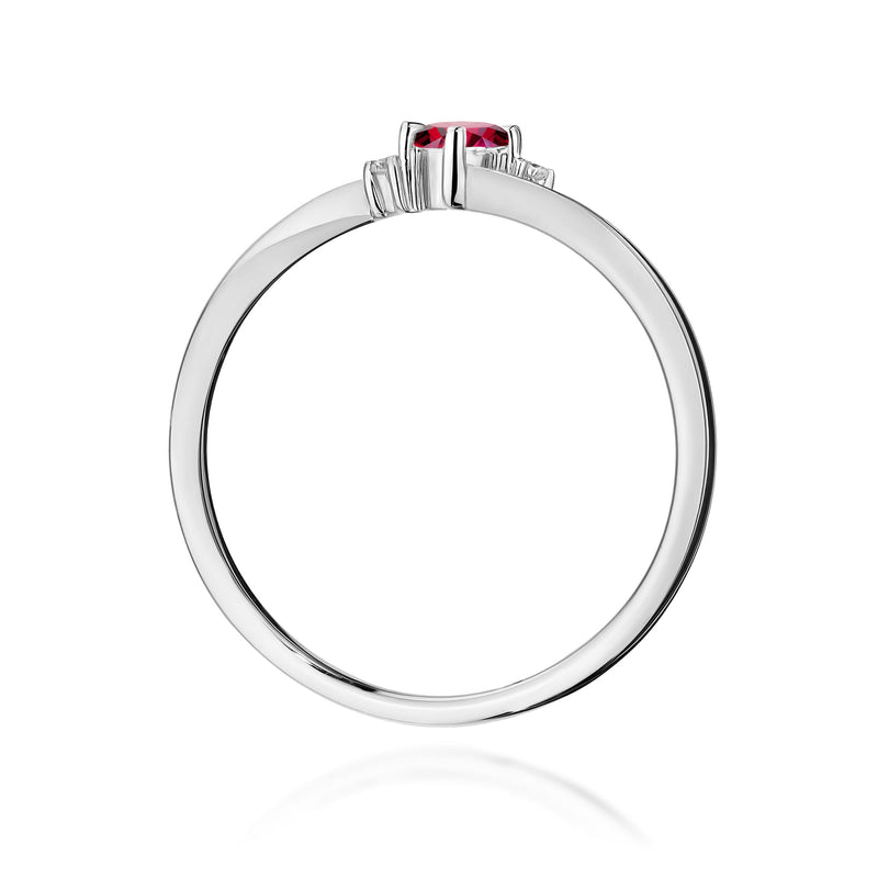 Inel Aur 9K cu Rubin 0.15 ct si Diamante Naturale 0.02 ct, imaginea 7 din 8