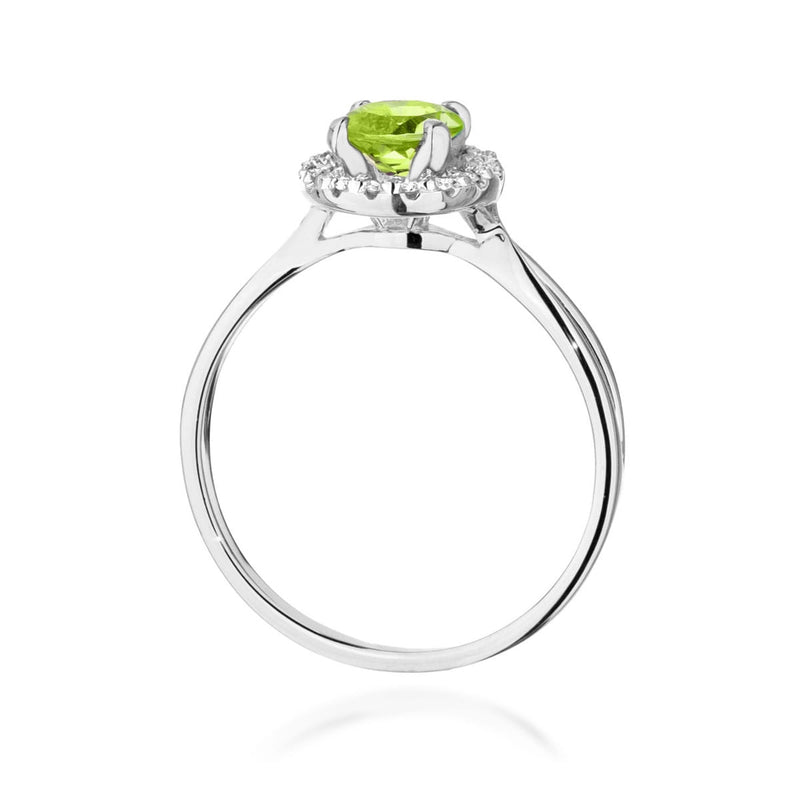 Inel Aur 9K cu Peridot 0.90 ct si Diamante Naturale 0.08 ct, imaginea 7 din 8