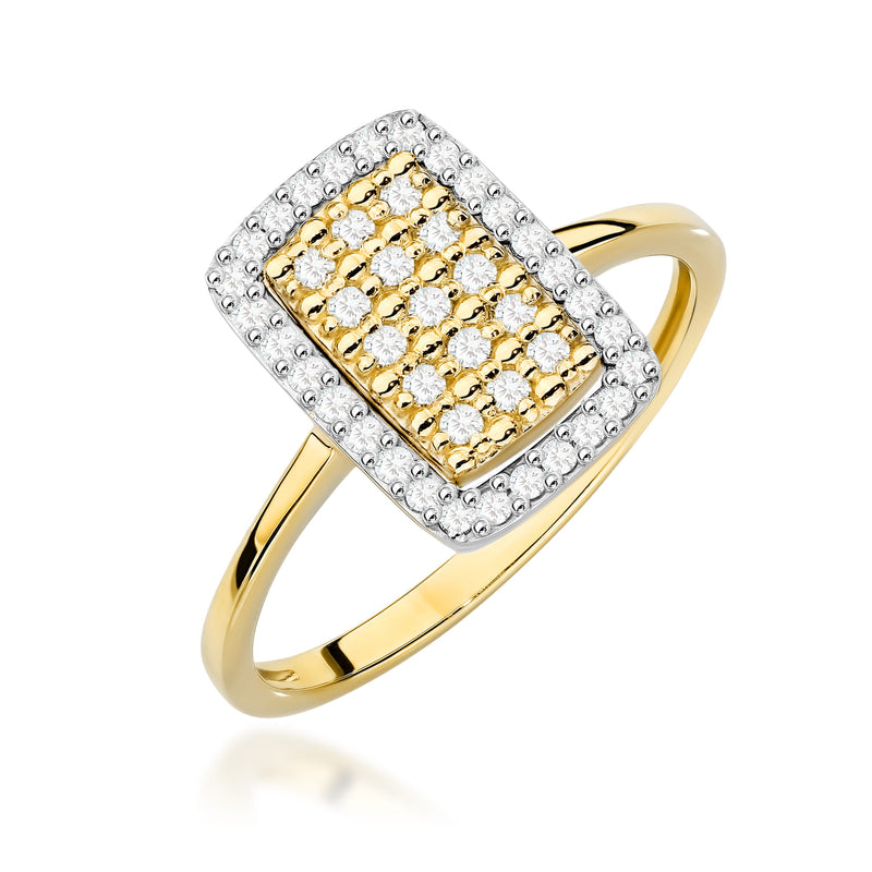 Inel Aur 9K cu Diamante Naturale 0.27 ct — Aur galben