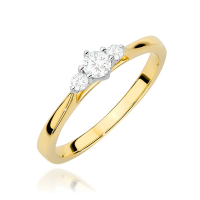Inel Aur 9K cu Diamante Naturale 0.19 ct