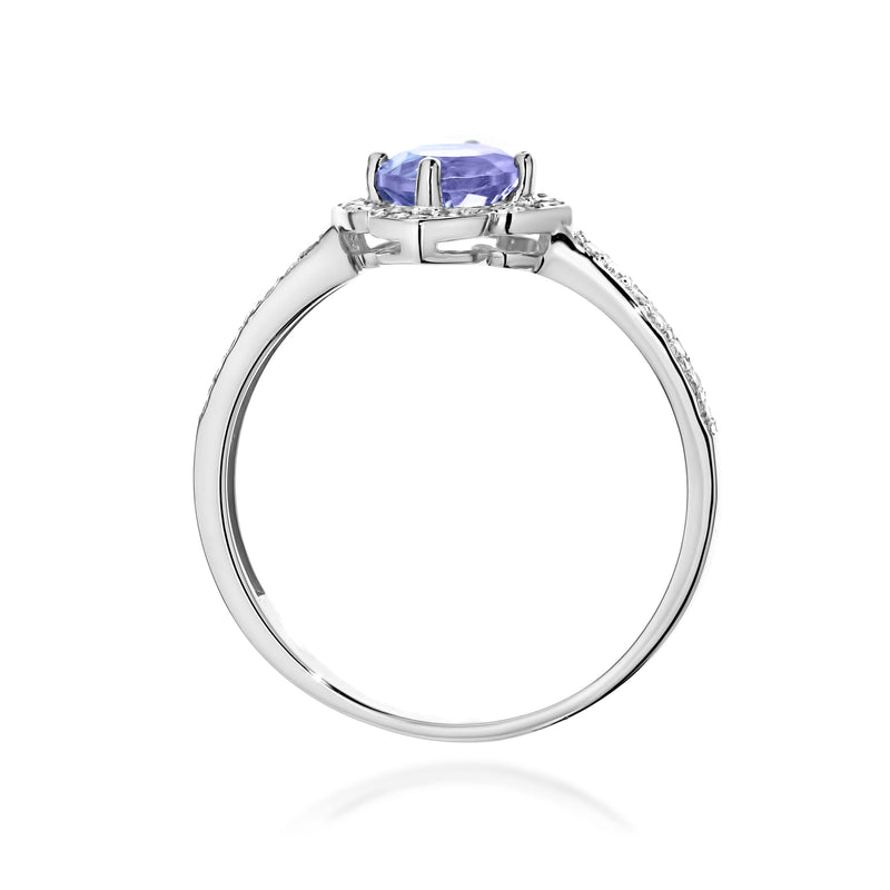 Inel Aur 9K cu Tanzanit 0.50 ct si Diamante Naturale 0.13 ct, imaginea 7 din 8
