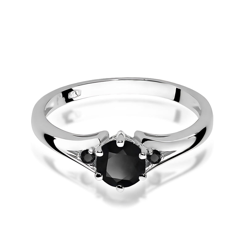 Inel Aur 9K cu Diamante Naturale Negre 0.53 ct, imaginea 5 din 6