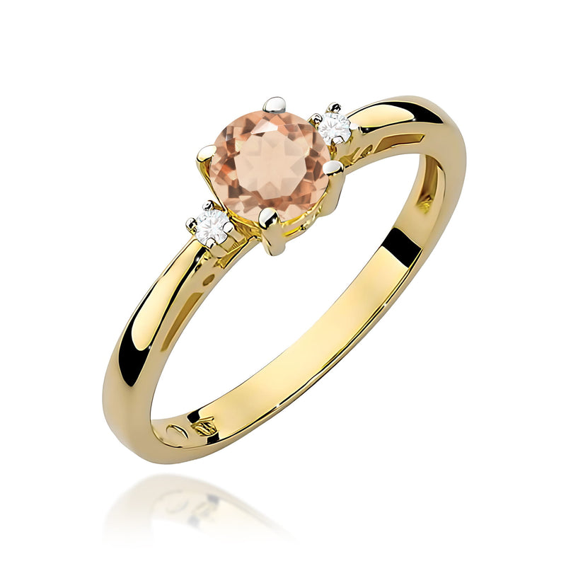 Inel Aur 9K cu Morganit 0.40 ct — Aur galben