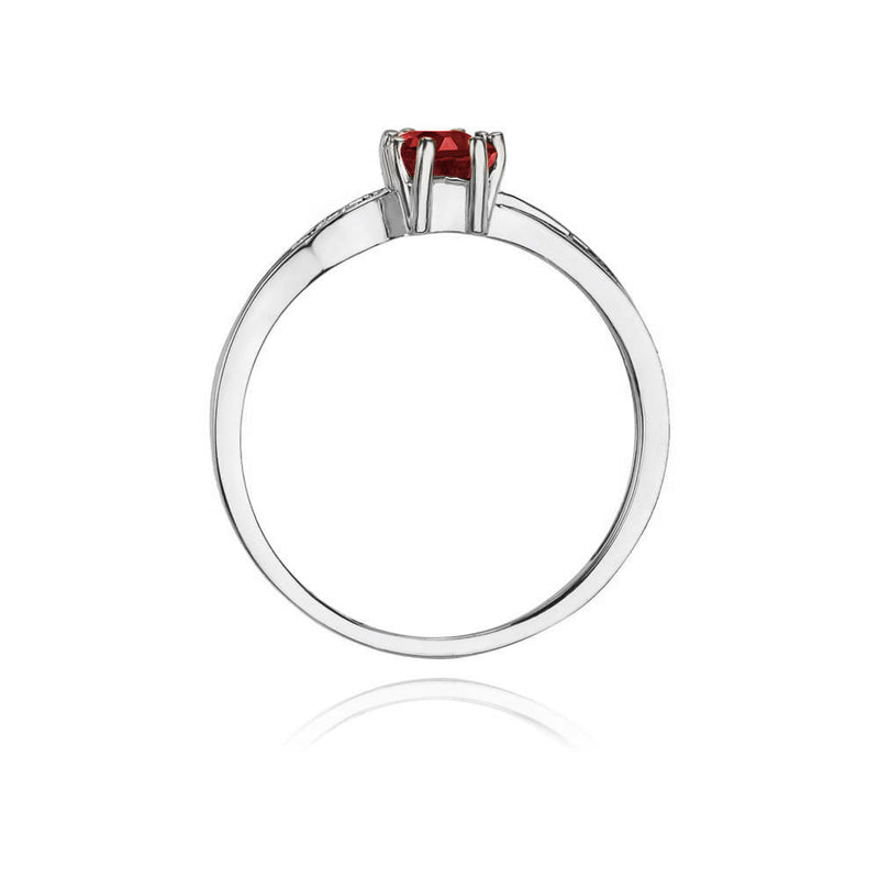 Inel Aur 9K cu Rubin 0.80 ct si Diamante Naturale 0.03 ct, imaginea 7 din 8