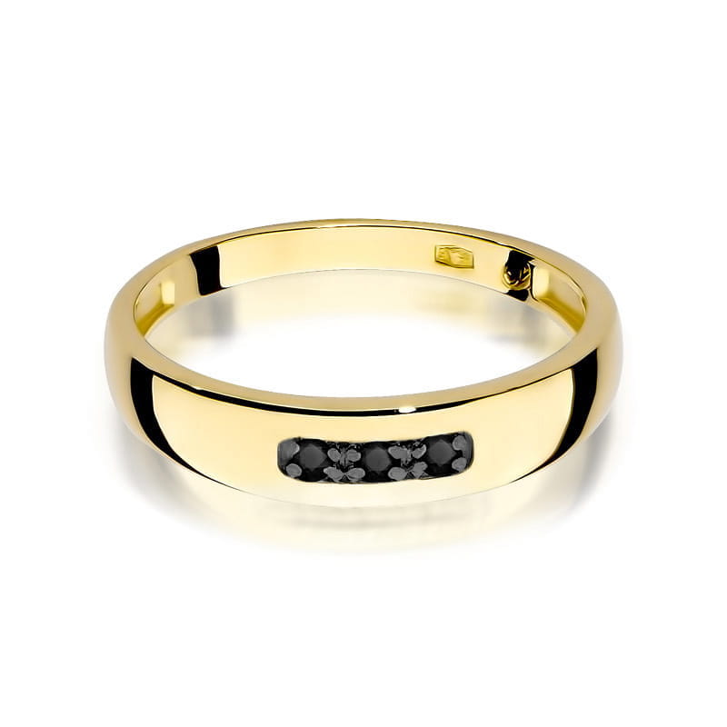 Inel Aur 9K cu Diamante Naturale Negre 0.04 ct, imaginea 2 din 8