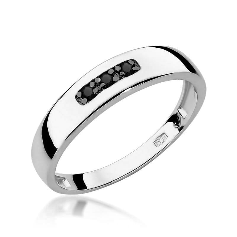 Inel Aur 9K cu Diamante Naturale Negre 0.04 ct, imaginea 5 din 8