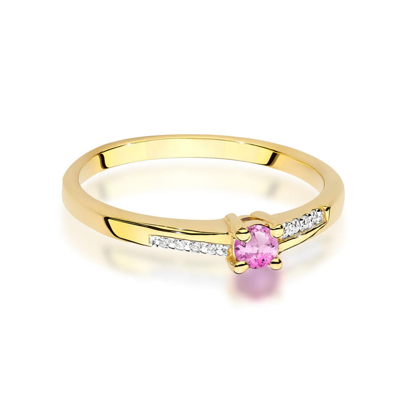 Inel Aur 9K cu Topaz Swiss 0.15 ct si Diamante Naturale 0.04 ct, imaginea 2 din 8