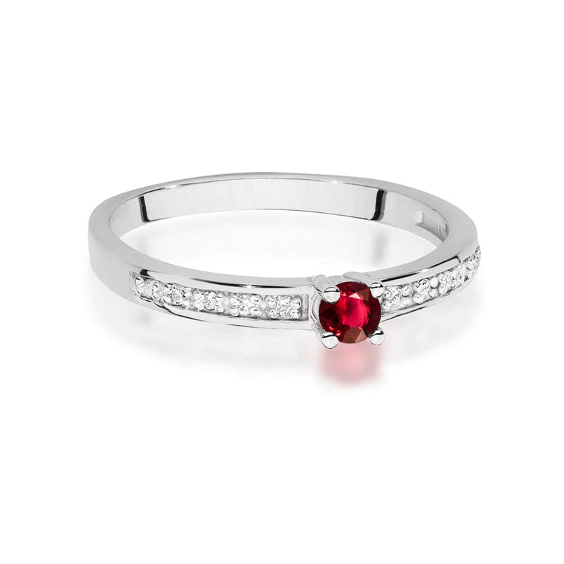 Inel Aur 9K cu Rubin 0.15 ct si Diamante Naturale 0.05 ct, imaginea 6 din 8