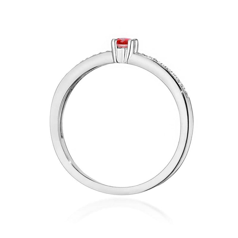 Inel Aur 9K cu Rubin 0.15 ct si Diamante Naturale 0.05 ct, imaginea 7 din 8