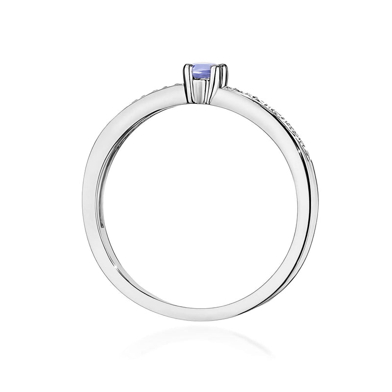 Inel Aur 9K cu Tanzanit 0.15 ct si Diamante Naturale 0.05 ct, imaginea 7 din 8