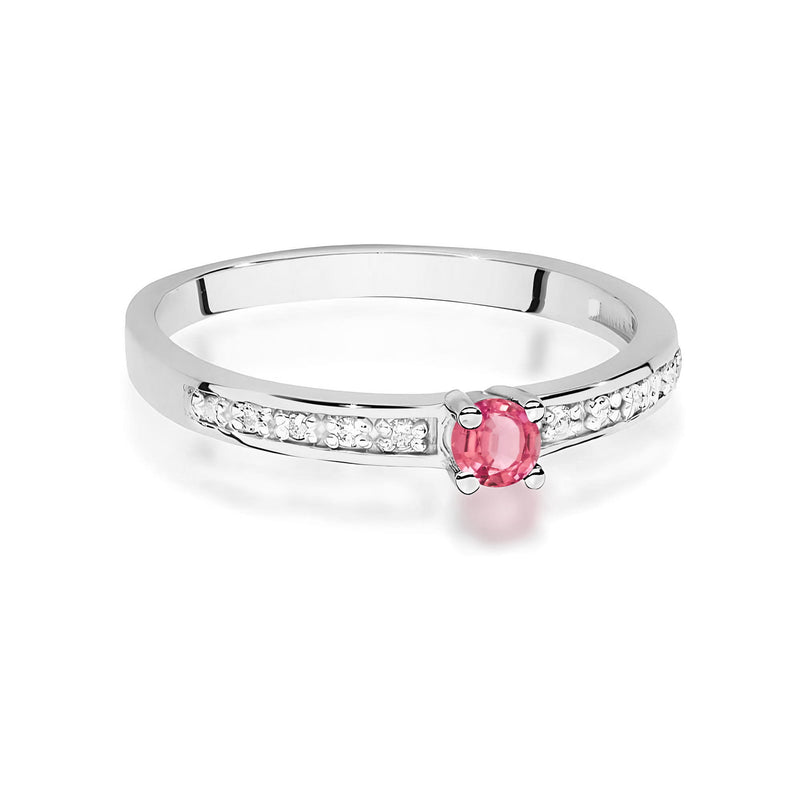 Inel Aur 9K cu Topaz Swiss 0.15 ct si Diamante Naturale 0.05 ct, imaginea 6 din 8