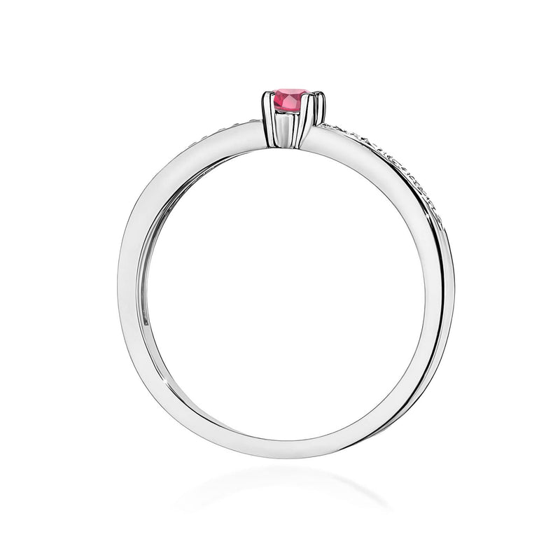 Inel Aur 9K cu Topaz Swiss 0.15 ct si Diamante Naturale 0.05 ct, imaginea 7 din 8