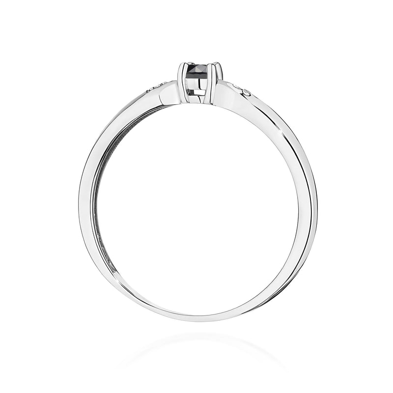 Inel Aur 9K cu Diamante Naturale Albe si Negre 0.13 ct, imaginea 7 din 8