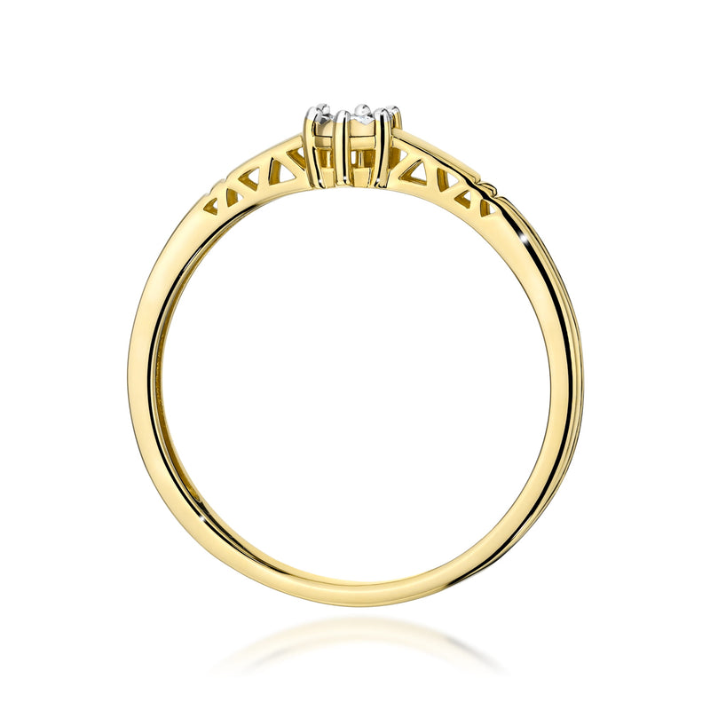 Inel Aur 9K cu Diamant Natural 0.03 ct, imaginea 3 din 8