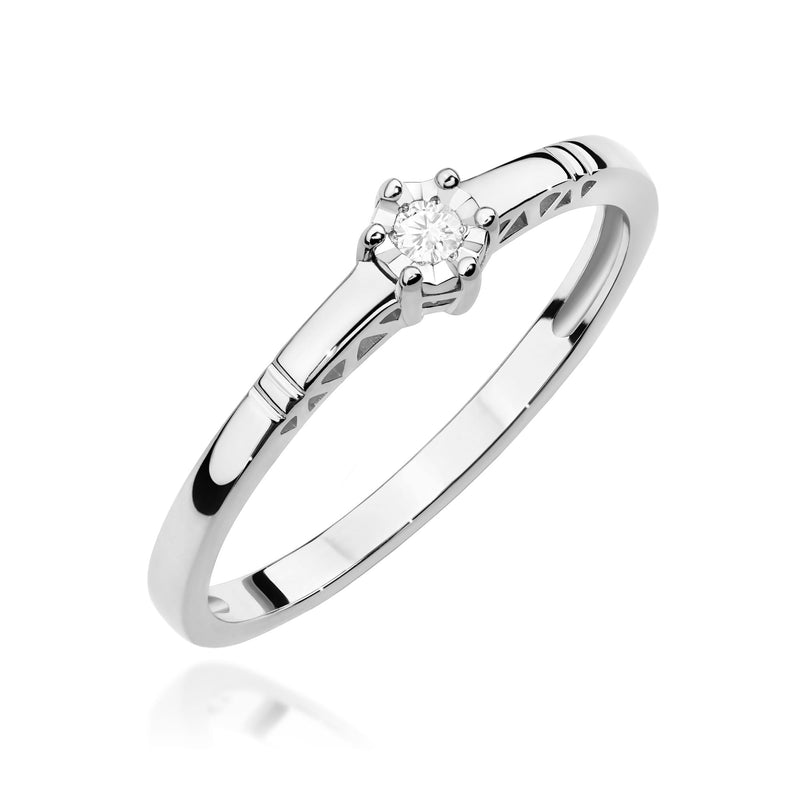 Inel Aur 9K cu Diamant Natural 0.03 ct, imaginea 5 din 8
