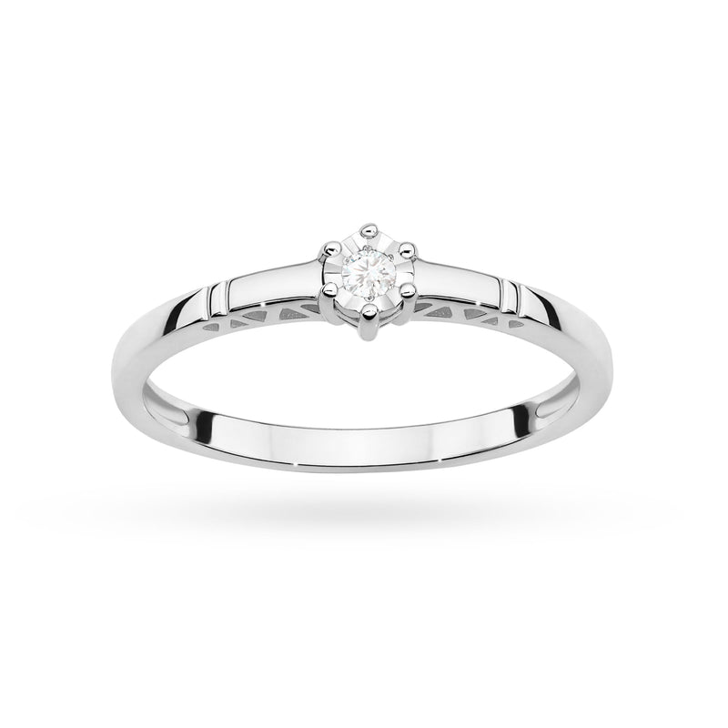 Inel Aur 9K cu Diamant Natural 0.03 ct, imaginea 6 din 8