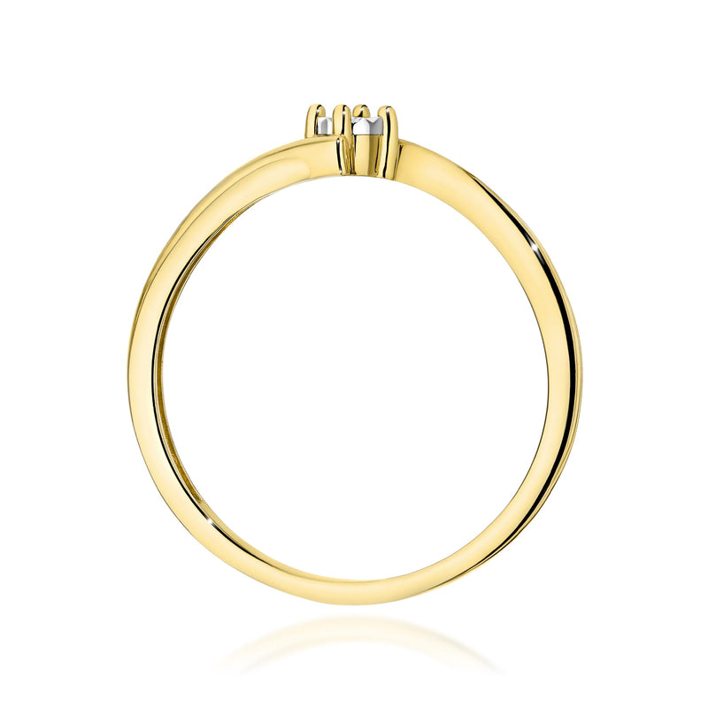 Inel Aur 9K cu Diamant Natural 0.01 ct, imaginea 3 din 8