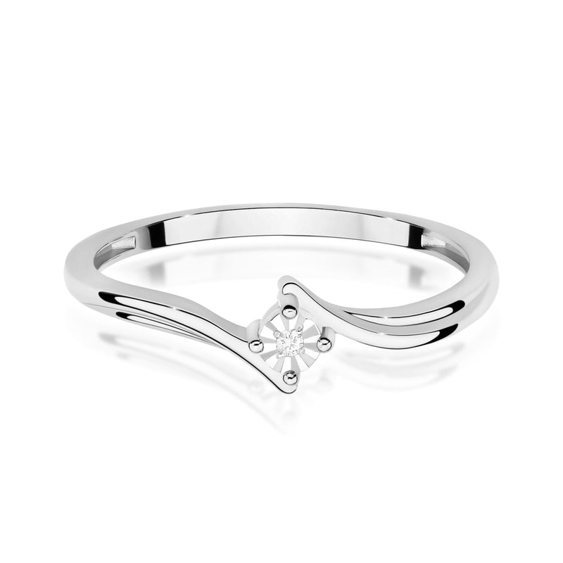Inel Aur 9K cu Diamant Natural 0.01 ct, imaginea 6 din 8