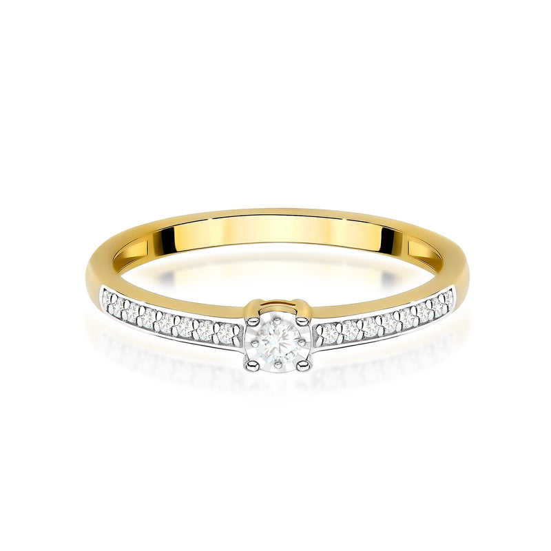 Inel Aur 9K cu Diamante Naturale 0.11 ct, imaginea 2 din 8