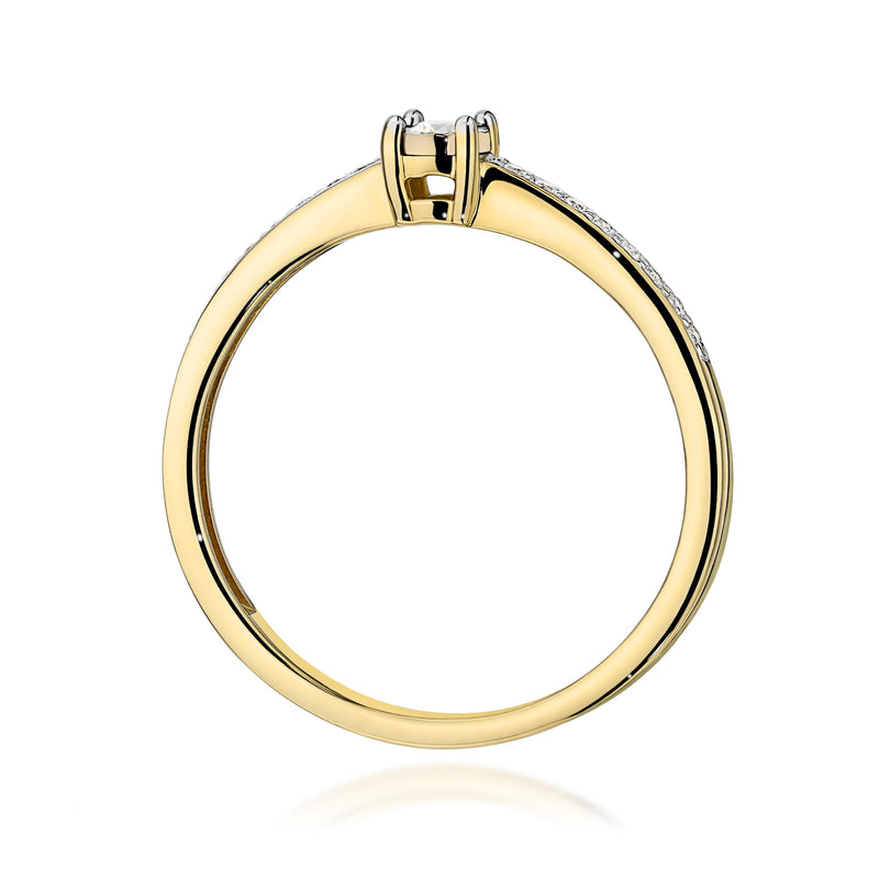 Inel Aur 9K cu Diamante Naturale 0.11 ct, imaginea 3 din 8