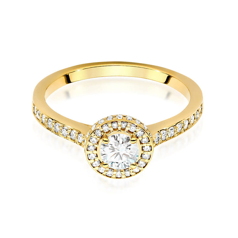 Inel Aur 9K cu Diamante de Laborator 0.74 ct, imaginea 2 din 6