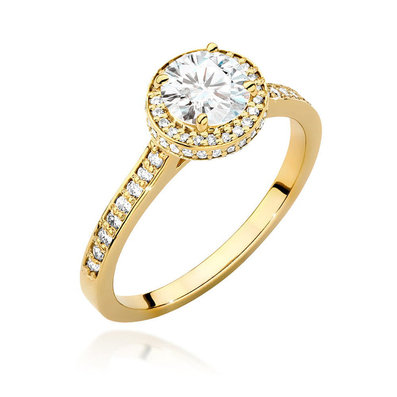 Inel Aur 9K cu Diamante de Laborator 1.08 ct — Aur galben