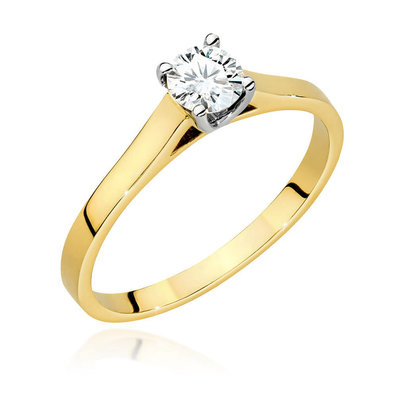 Inel Aur 9K cu Diamant de Laborator 0.50 ct — Aur galben