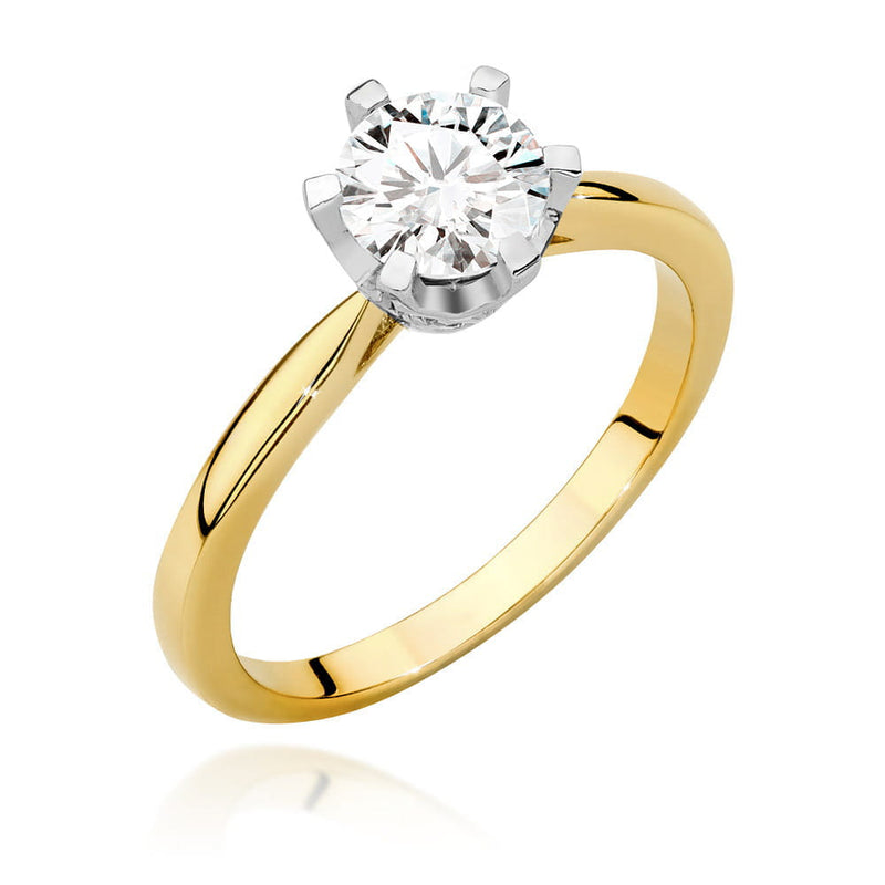 Inel Aur 9K cu Diamante de Laborator 0.76 ct — Aur galben