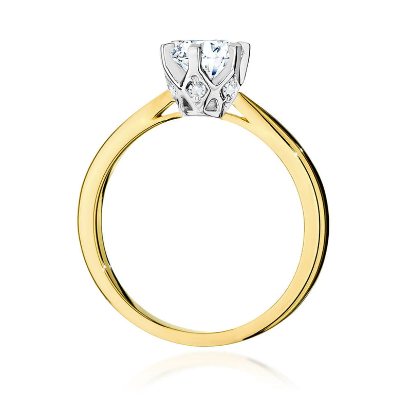 Inel Aur 9K cu Diamante de Laborator 0.76 ct, imaginea 3 din 6