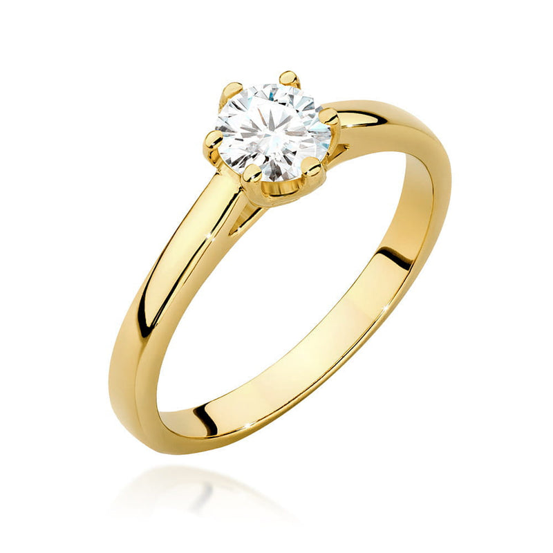 Inel Aur 9K cu Diamant de Laborator 0.50 ct — Aur galben