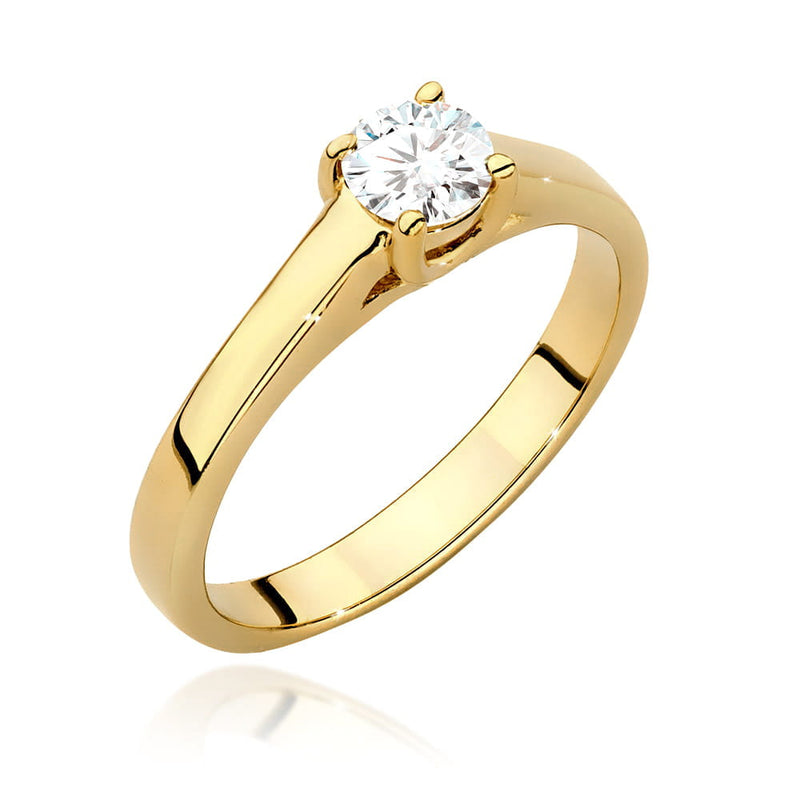 Inel Aur 9K cu Diamant de Laborator 0.40 ct — Aur galben