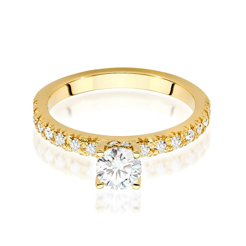 Inel Aur 9K cu Diamante de Laborator 0.74 ct, imaginea 2 din 6