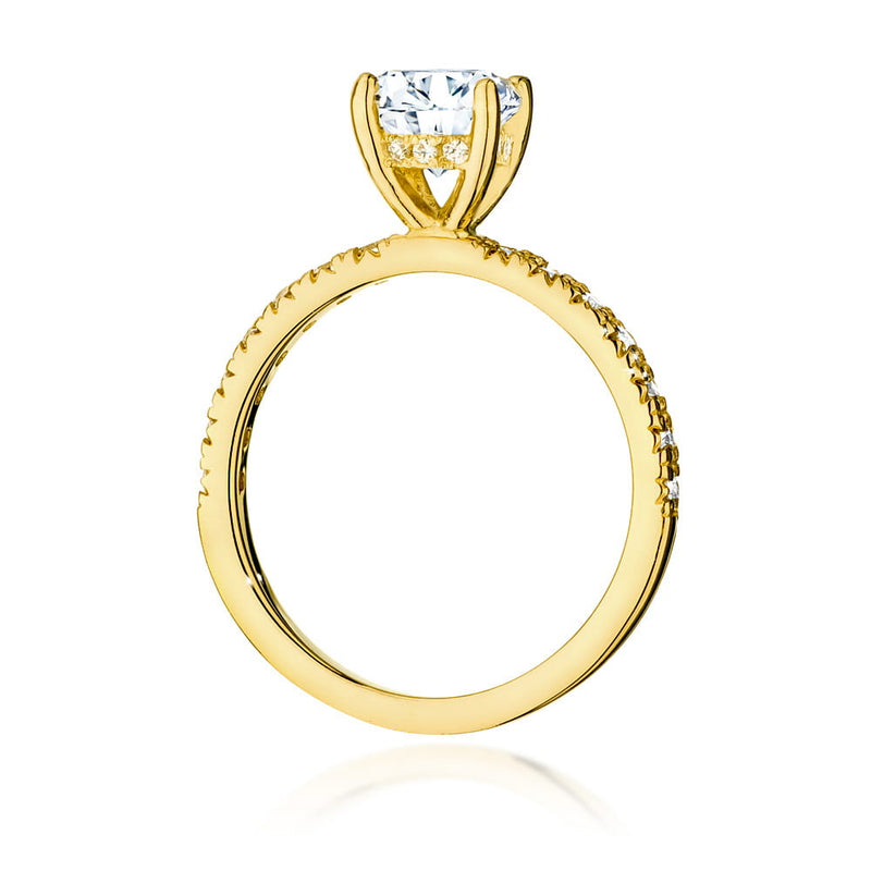 Inel Aur 9K cu Diamante de Laborator 1.26 ct, imaginea 3 din 6
