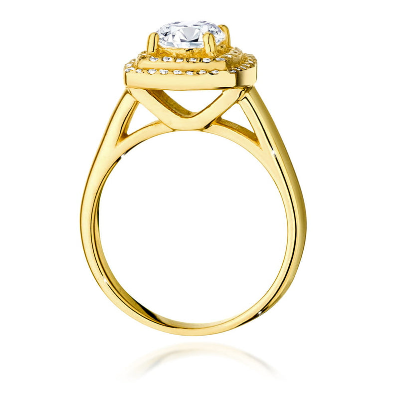 Inel Aur 9K cu Diamante de Laborator 0.98 ct, imaginea 3 din 6