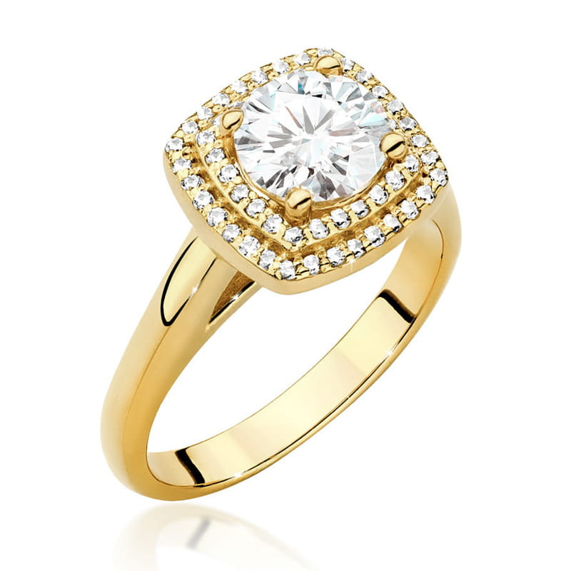 Inel Aur 9K cu Diamante de Laborator 1.28 ct — Aur galben