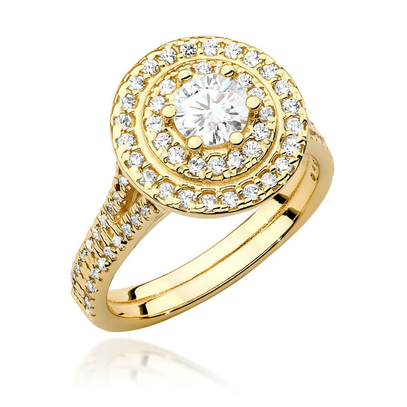 Inel Aur 9K cu Diamante de Laborator 1.11 ct — Aur galben