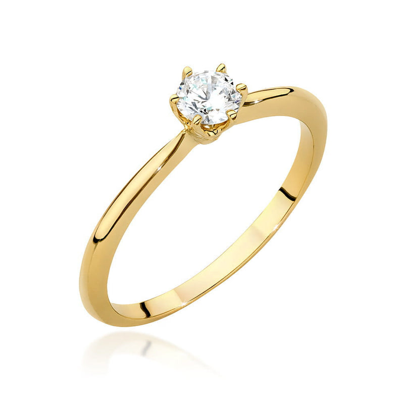 Inel Aur 9K cu Diamante de Laborator 0.40 ct — Aur galben
