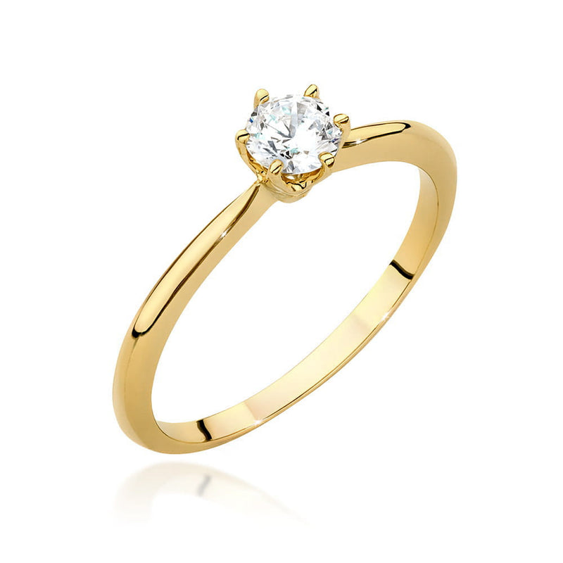 Inel Aur 9K cu Diamante de Laborator 0.50 ct — Aur galben