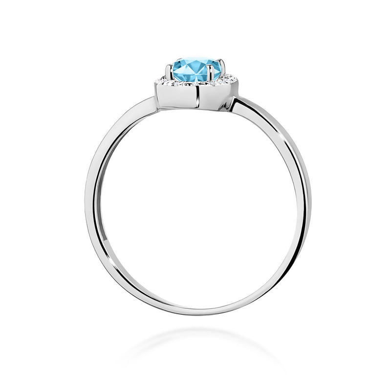 Inel Aur 9K cu Topaz Swiss 0.50 ct si Diamante Naturale 0.08 ct, imaginea 7 din 8