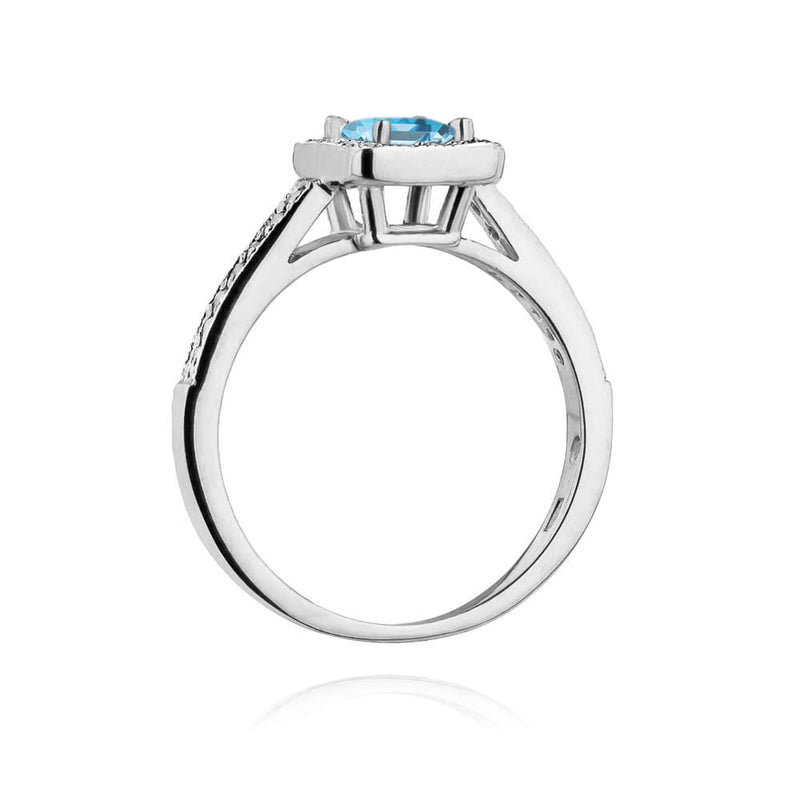 Inel Aur 9K cu Topaz Swiss 0.65 ct si Diamante Naturale 0.19 ct, imaginea 7 din 8