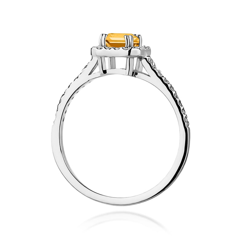 Inel Aur 9K cu Citrin 0.60 ct si Diamante Naturale 0.22 ct, imaginea 7 din 8