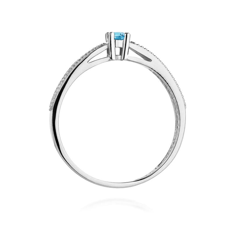 Inel Aur 9K cu Topaz Swiss 0.15 ct si Diamante Naturale 0.09 ct, imaginea 7 din 8