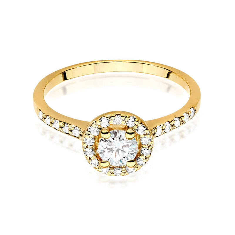 Inel Aur 9K cu Safir Alb 0.60 ct si Diamante Naturale 0.24 ct, imaginea 2 din 6