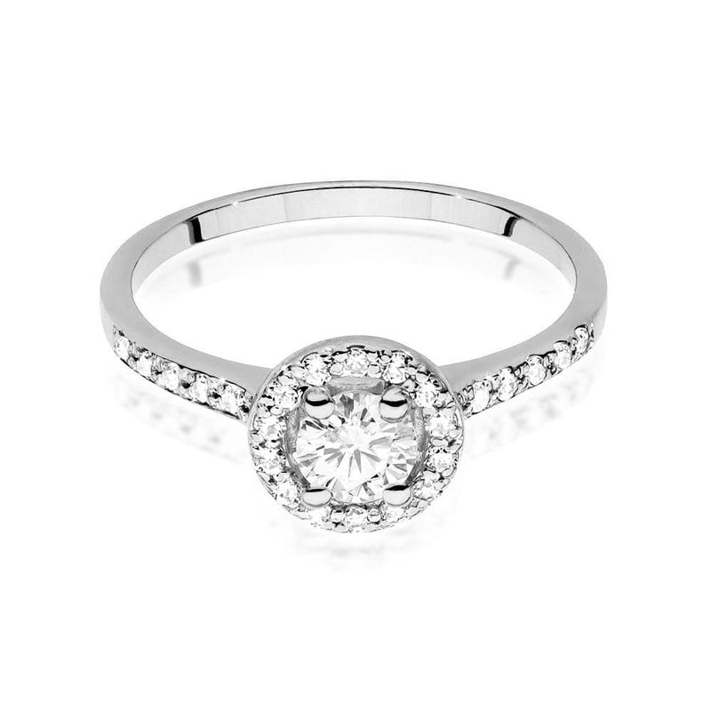 Inel Aur 9K cu Safir Alb 0.60 ct si Diamante Naturale 0.24 ct, imaginea 5 din 6