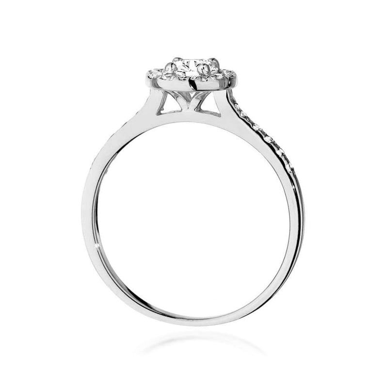 Inel Aur 9K cu Safir Alb 0.60 ct si Diamante Naturale 0.24 ct, imaginea 6 din 6