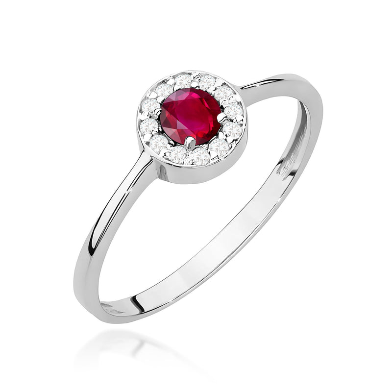 Inel Aur 9K cu Rubin 0.30 ct si Diamante Naturale 0.10 ct, imaginea 5 din 8