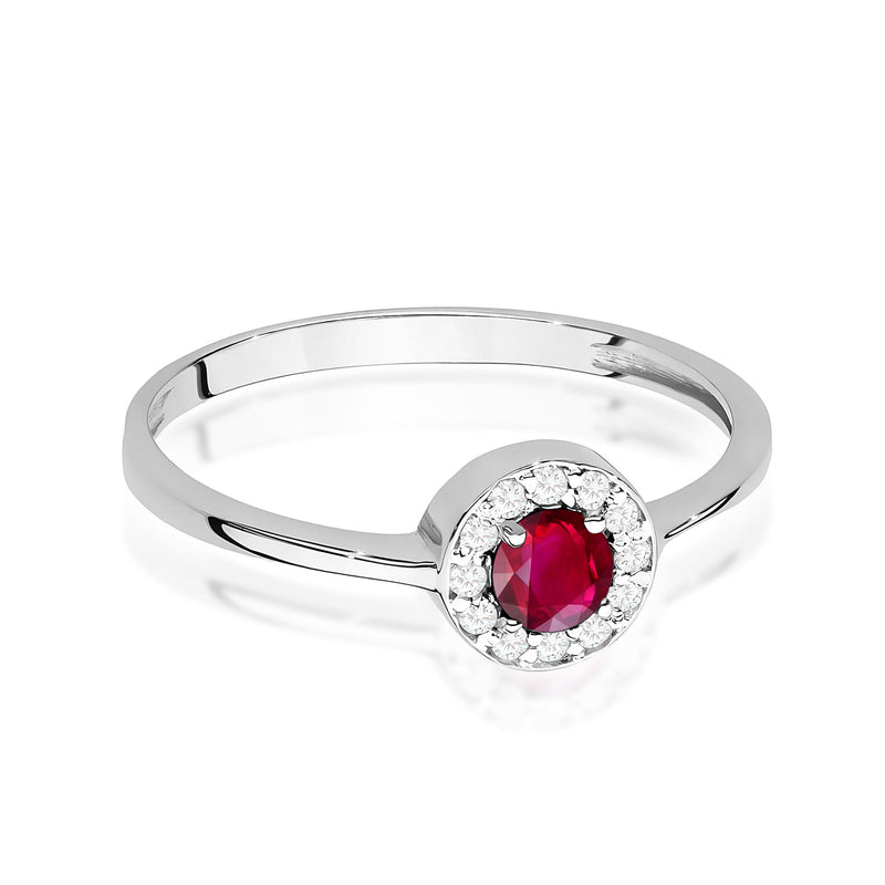 Inel Aur 9K cu Rubin 0.30 ct si Diamante Naturale 0.10 ct, imaginea 6 din 8