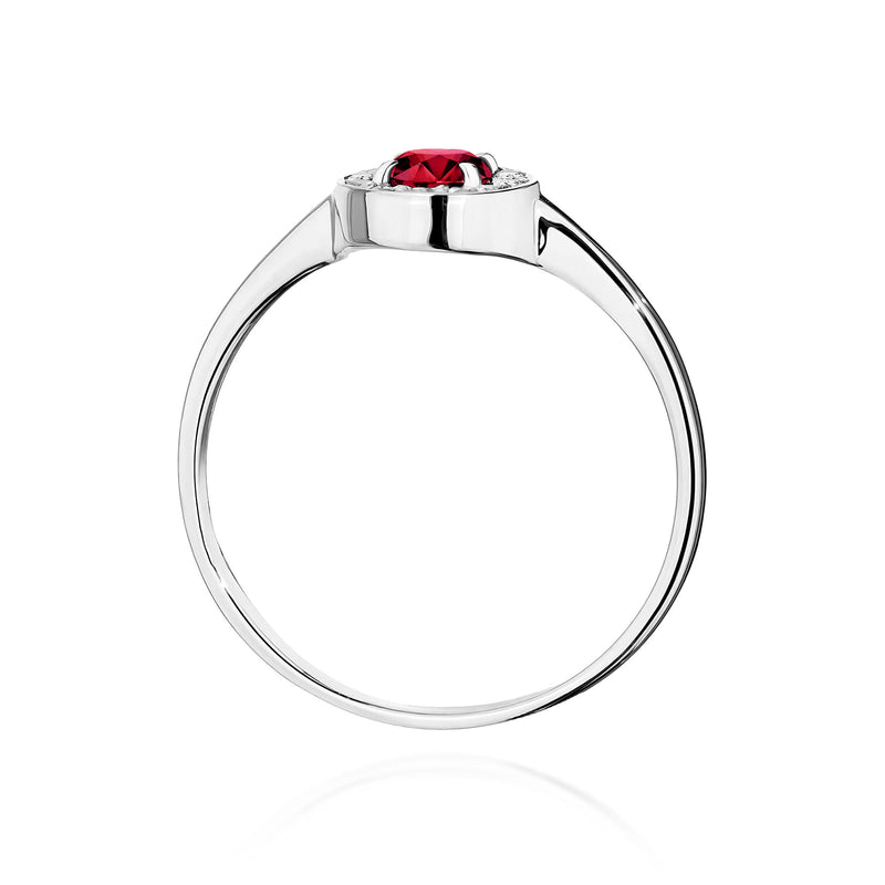 Inel Aur 9K cu Rubin 0.30 ct si Diamante Naturale 0.10 ct, imaginea 7 din 8