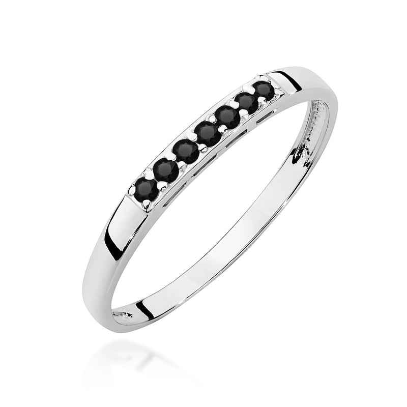 Inel Aur 9K cu Diamante Naturale Negre 0.22 ct, imaginea 5 din 8